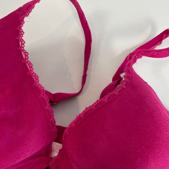 Lily of France Women’s Bra 36DD Red Lace Trim Underwire Adjustable Straps 216180 - Picture 4 of 7